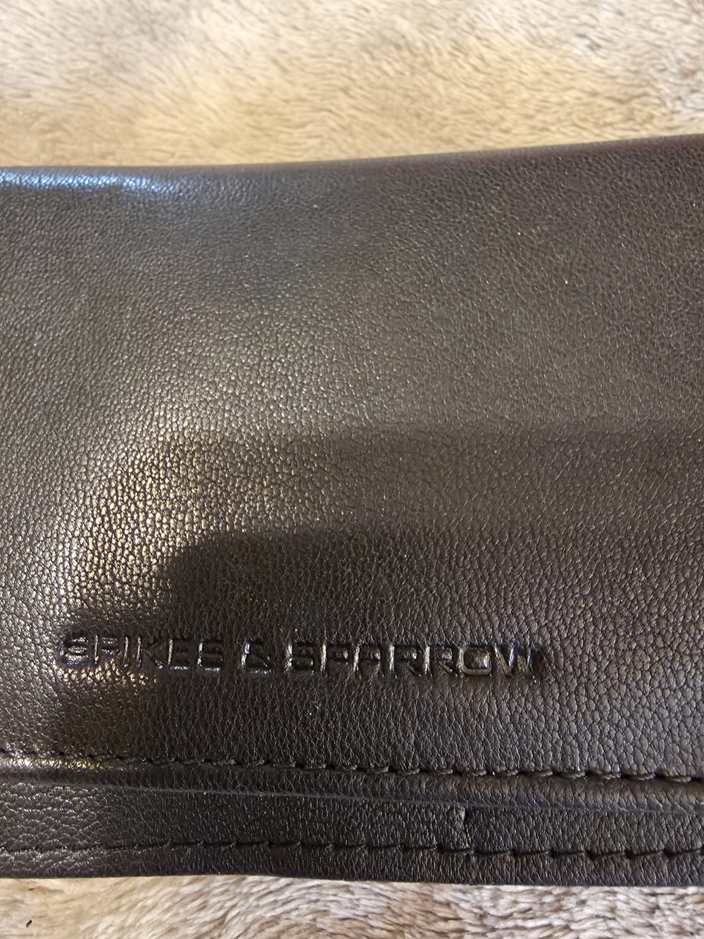 Charles & Sparrow Black Leather Clutch Wristlet
